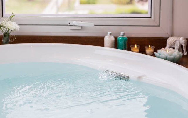 A bath running